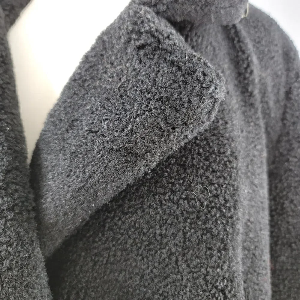 Unbranded oversized teddy bear plush pea coat black